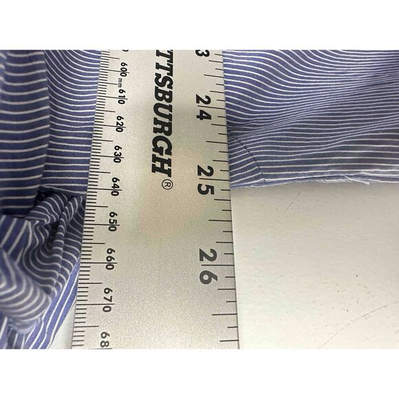 City Chic Blouse Womens Size XL Off The Shoulder Blue Striped Puffy Sleeves - Picture 6 of 8